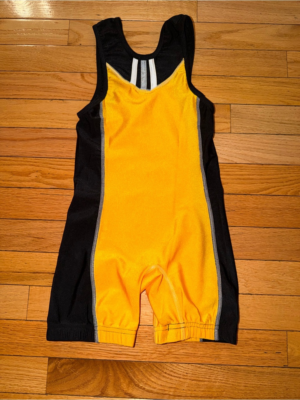 🤼 Adidas Youth Wrestling Singlet Black Yellow Gold Youth Medium
